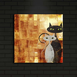 Wallity Cuadro Decorativo de Lienzo Iluminado con LED 40x40 cm Multicolor